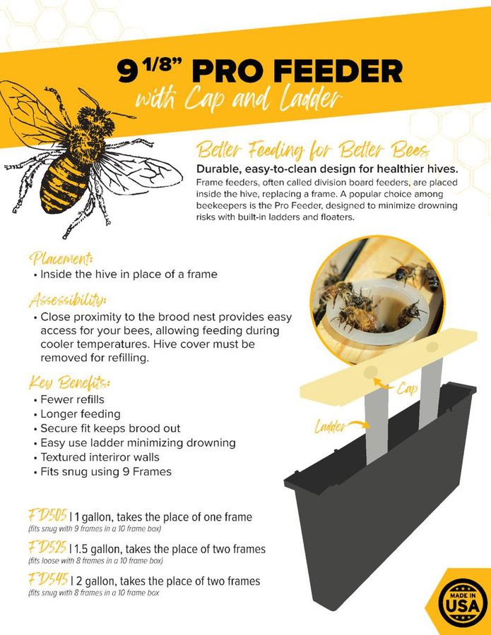 9 1/8" Pro Feeder - 2" Wide (Holds 1 Gallon) Cap and Ladder,FD505, Mann Lake Ltd. 9 1/8" Pro Feeder - 2" Wide (Holds 1 Gallon) Cap and Ladder,FD505, Mann Lake Ltd.