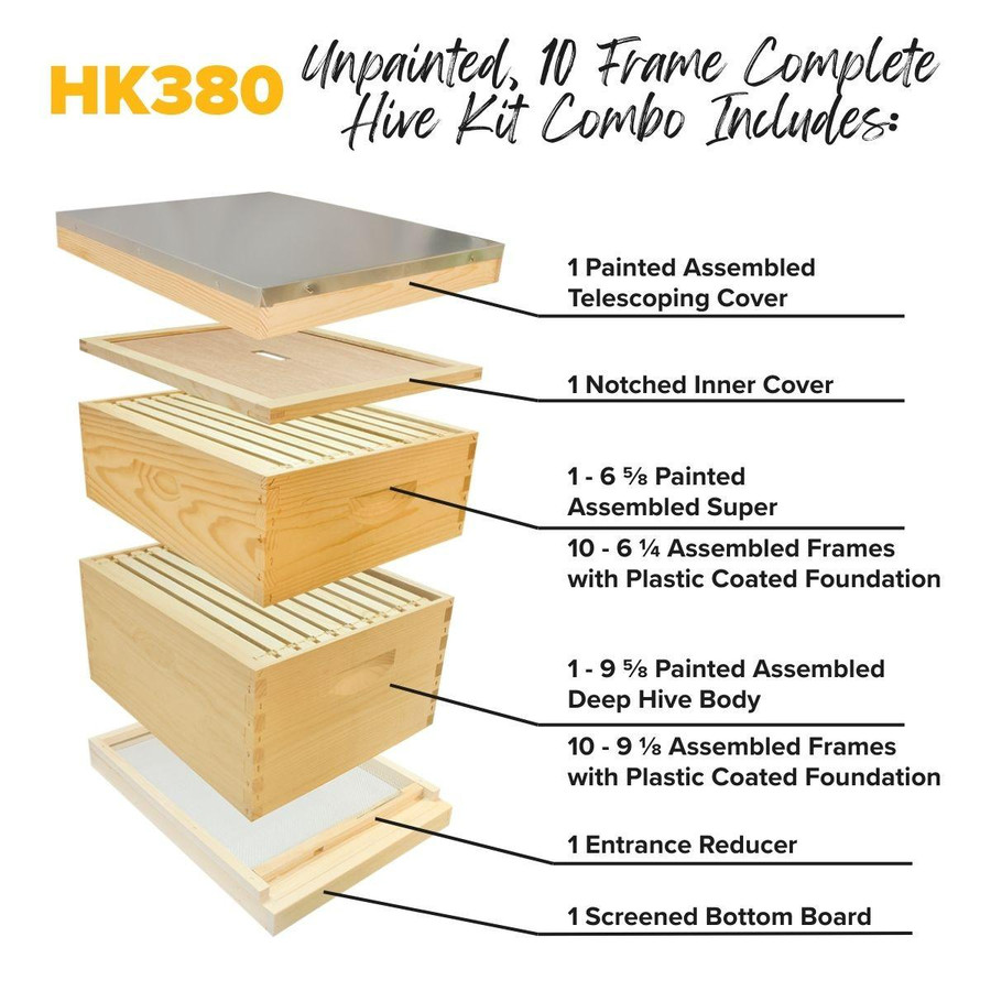 10 Frame Complete Hive Kit Combo,Z319, Mann Lake Ltd.