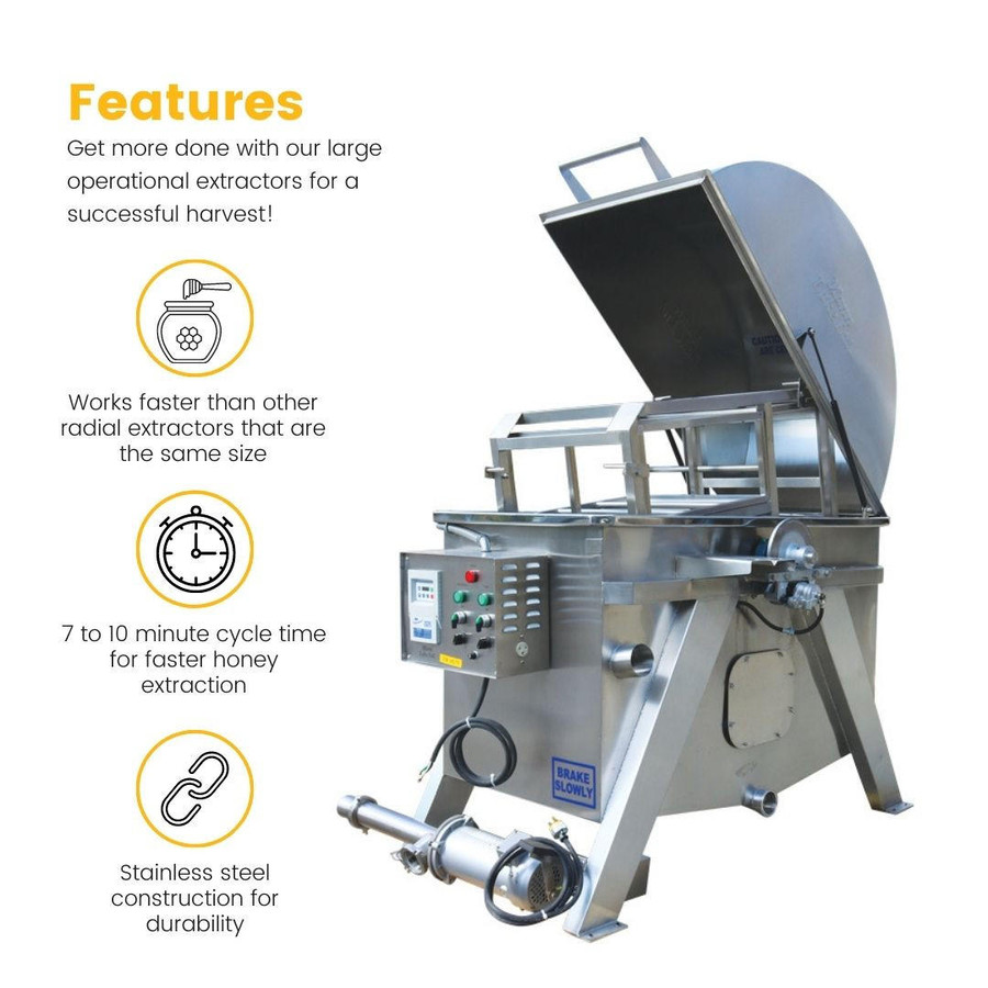 40 Frame Horizontal Extractor - With Tables & Pump,HH824, Mann Lake Ltd. 40 Frame Horizontal Extractor - With Tables & Pump,HH824, Mann Lake Ltd.