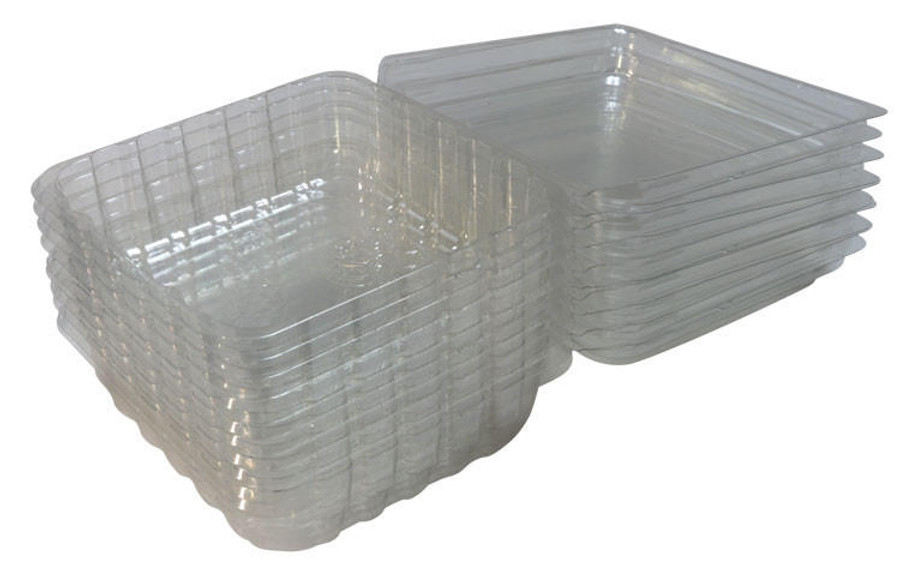 Square Clear Plastic Container with Lid - 3-3/4” x 3-3/4” x 3 1/16″ - 028C