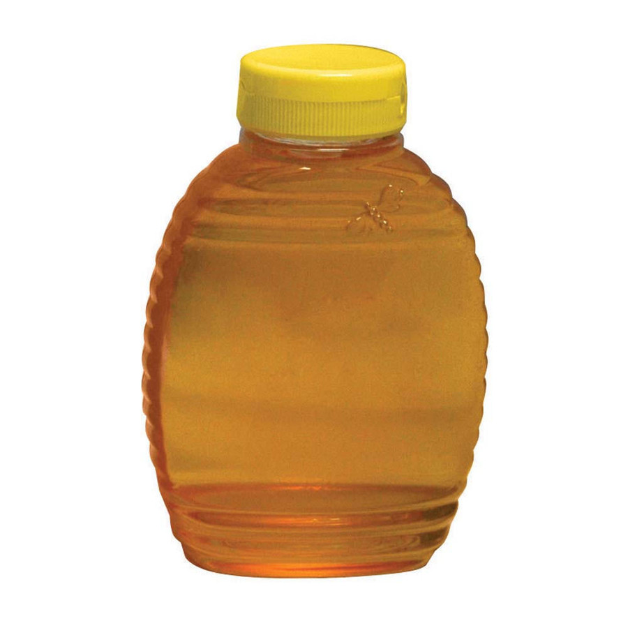 Mann Lake CN536 Bee Squeeze Bottles - 12-Ounce Clear Plastic With Yellow Flip Top Lids, Pack Of 12