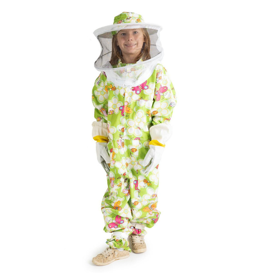 Junior Green and Floral Beekeeping Suit with Veil (Size 10-14),CL626, Mann Lake Ltd. Junior Green and Floral Beekeeping Suit with Veil (Size 10-14),CL626, Mann Lake Ltd.