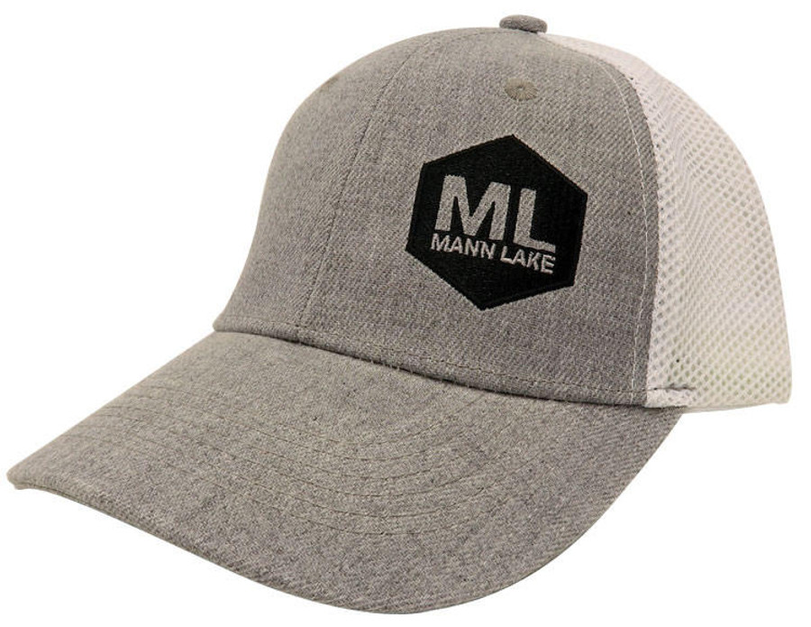 Grey Mann Lake Hat with Logo, Black by Mann Lake