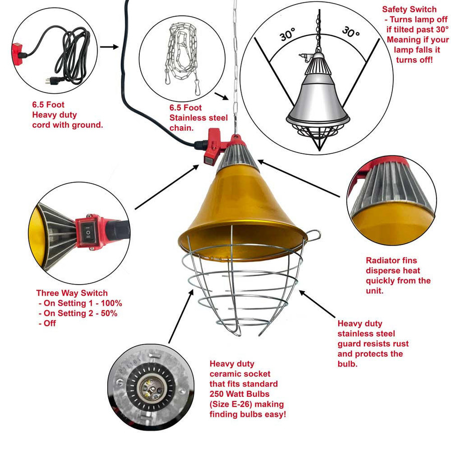 Brooder Lamp With Safety Switch Brooder Lamp With Safety Switch