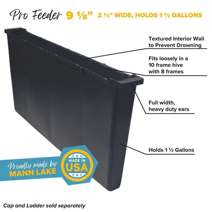 9 1/8" Pro Feeder - 2.5" Wide (Holds 1 1/2 Gallons),FD820, Mann Lake Ltd.