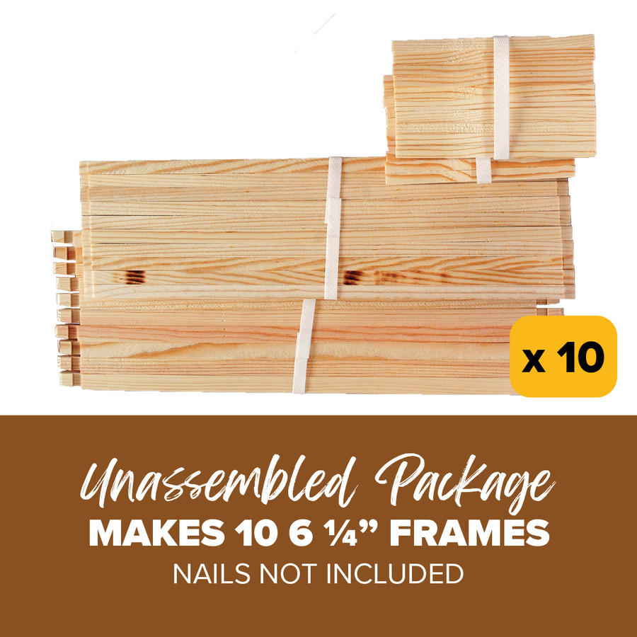 6 1/4" Medium Unassembled Frames Groove Top and Groove Bottom without Holes in Endbars, 10 Pack,FR811, Mann Lake Ltd.