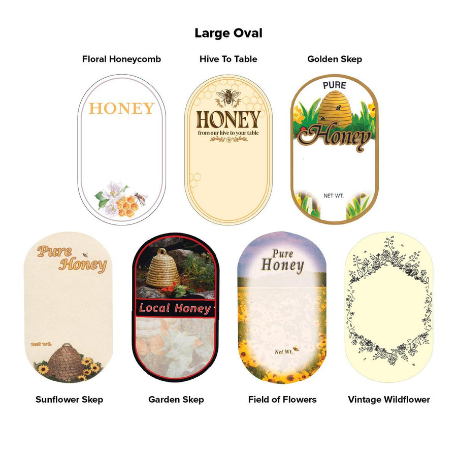 Large Oval Labels for Honey Bottles, 250 pk,Z119, Mann Lake Ltd. Large Oval Labels for Honey Bottles, 250 pk,Z119, Mann Lake Ltd.