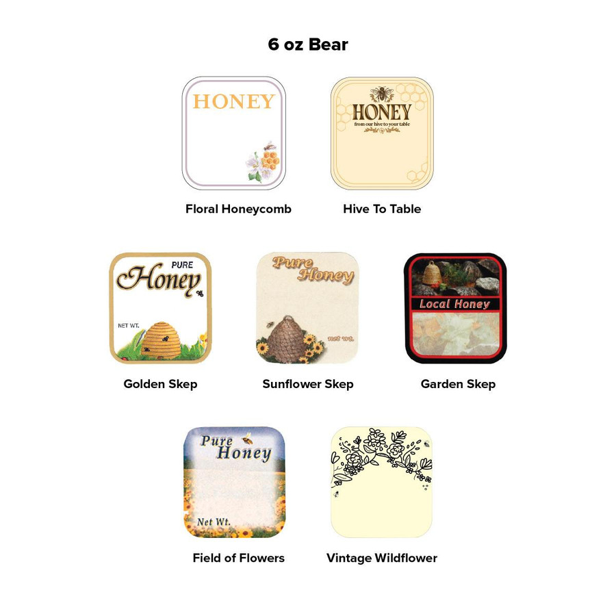 6 oz Bear Labels for Honey Bottles, 250 pk,Z622, Mann Lake Ltd. 6 oz Bear Labels for Honey Bottles, 250 pk,Z622, Mann Lake Ltd.