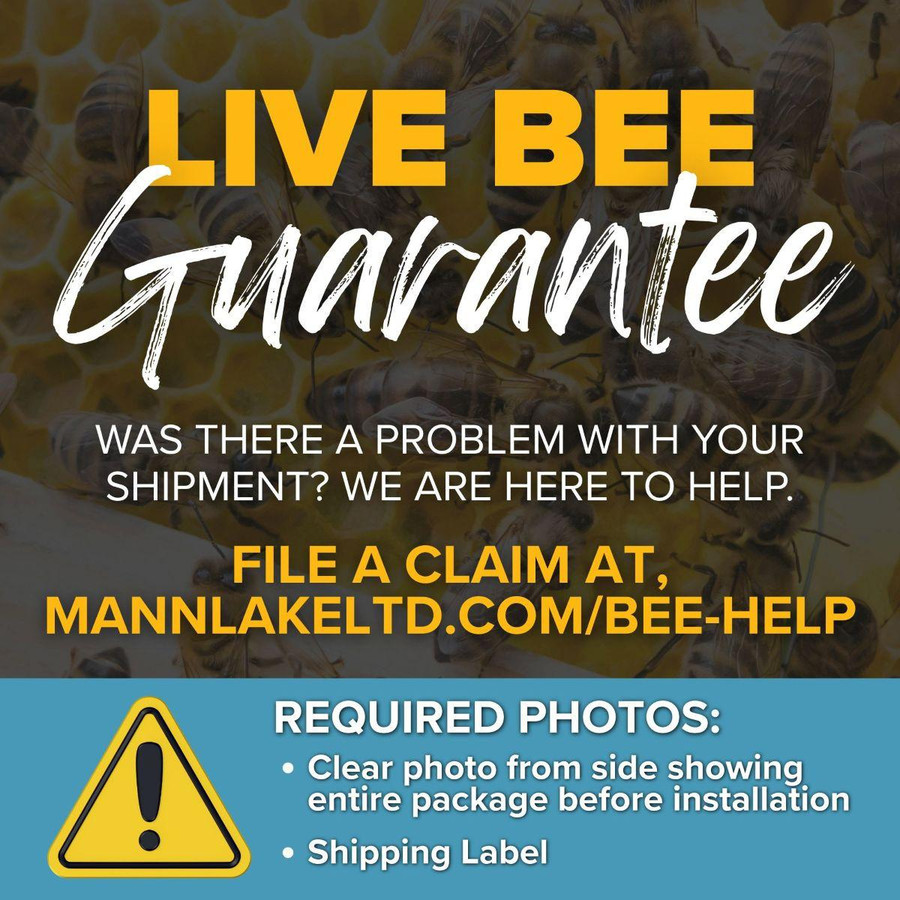 Live Package Bee Important Information, BE300, Mann Lake Ltd.