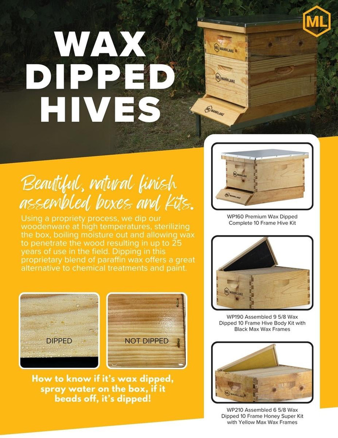 Premium Wax Dipped Complete 10 Frame Hive Kit, WP160, Mann Lake Ltd.