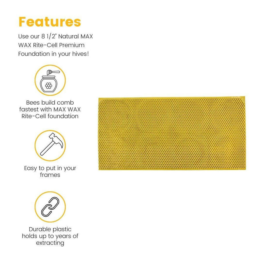 8 1/2" Natural Max Wax Rite-Cell Premium Foundation, Natural,Z654, Mann Lake Ltd.