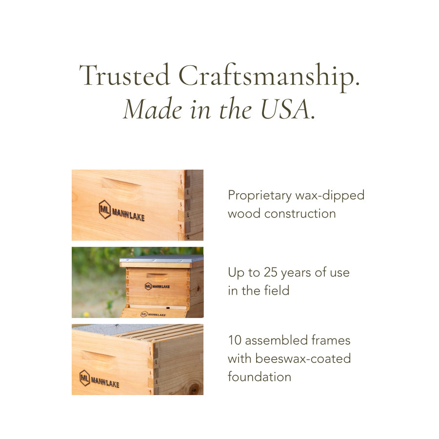 10 Frame Insulated Wax-Dipped Complete Hive Kit,IK160, Mann Lake Ltd.
