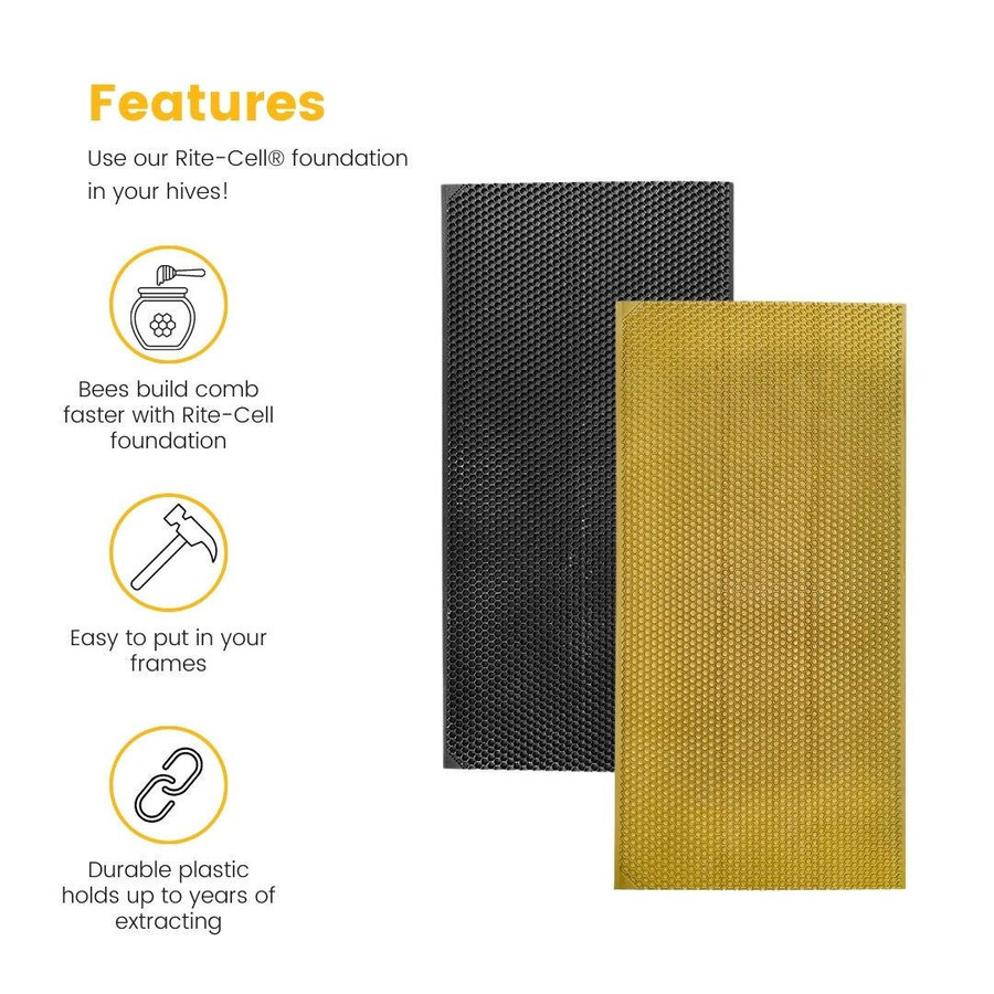 8 1/2" Waxed Rite-Cell Foundation, Natural or Black, Case of 100,Z248, Mann Lake Ltd.