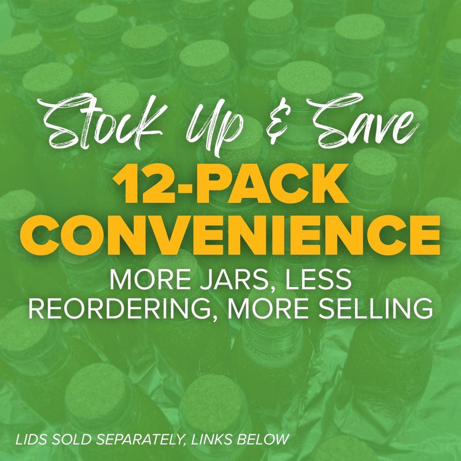 Glass Muth Jars 8 oz (227 g) - 12 pack,CN120, Mann Lake Ltd.