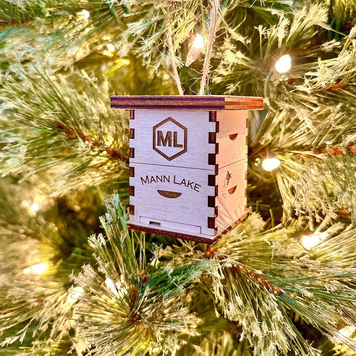 Wooden Mini Beehive Ornament