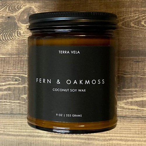 Fern & Oakmoss Amber Jar Soy Candle