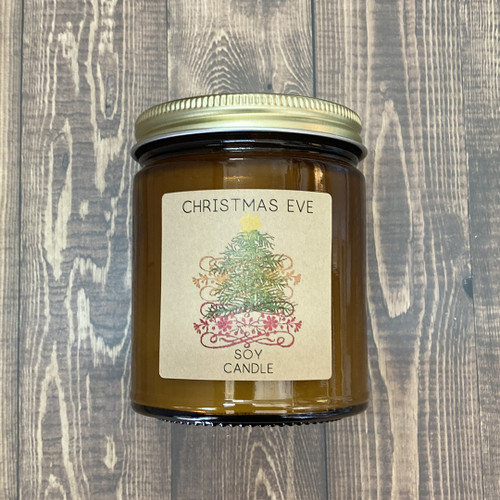 Christmas Eve Soy Candle. We have combined pine  and cinnamon bark  essential oils, with bayberry, tart cranberry, and orange zest fragrances to capture the essence of the warmth and traditions of Christmas Eve.