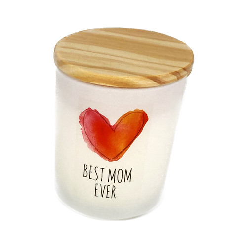 Heart BEST MOM Soy Candle, Red Heart