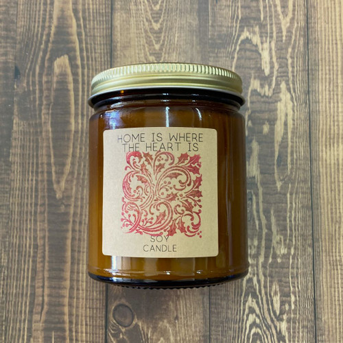 Home Is Where The Heart Is Amber Jar Soy Candle