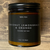 Terra Vela Amber Jar soy wax candle with black lid, burns for up to 50 hours.