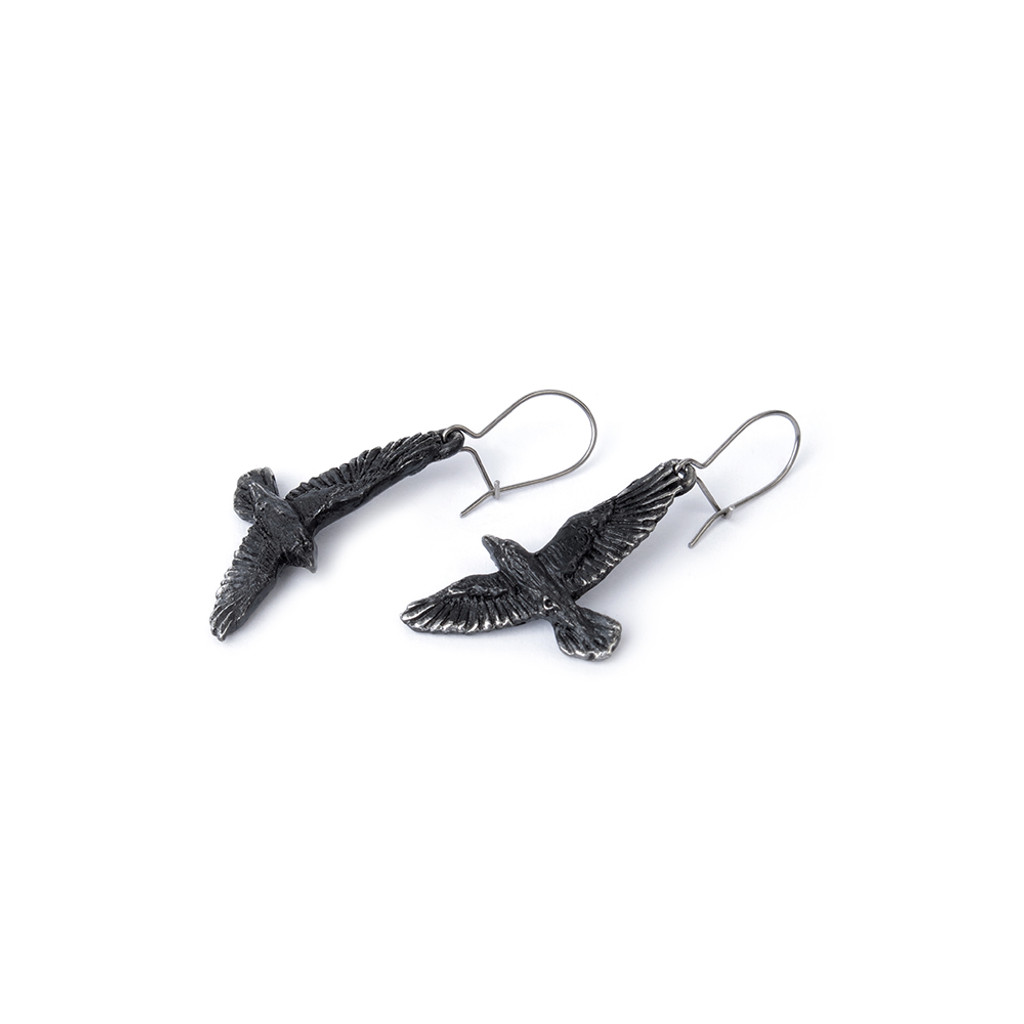 E333 - Black Raven Earrings