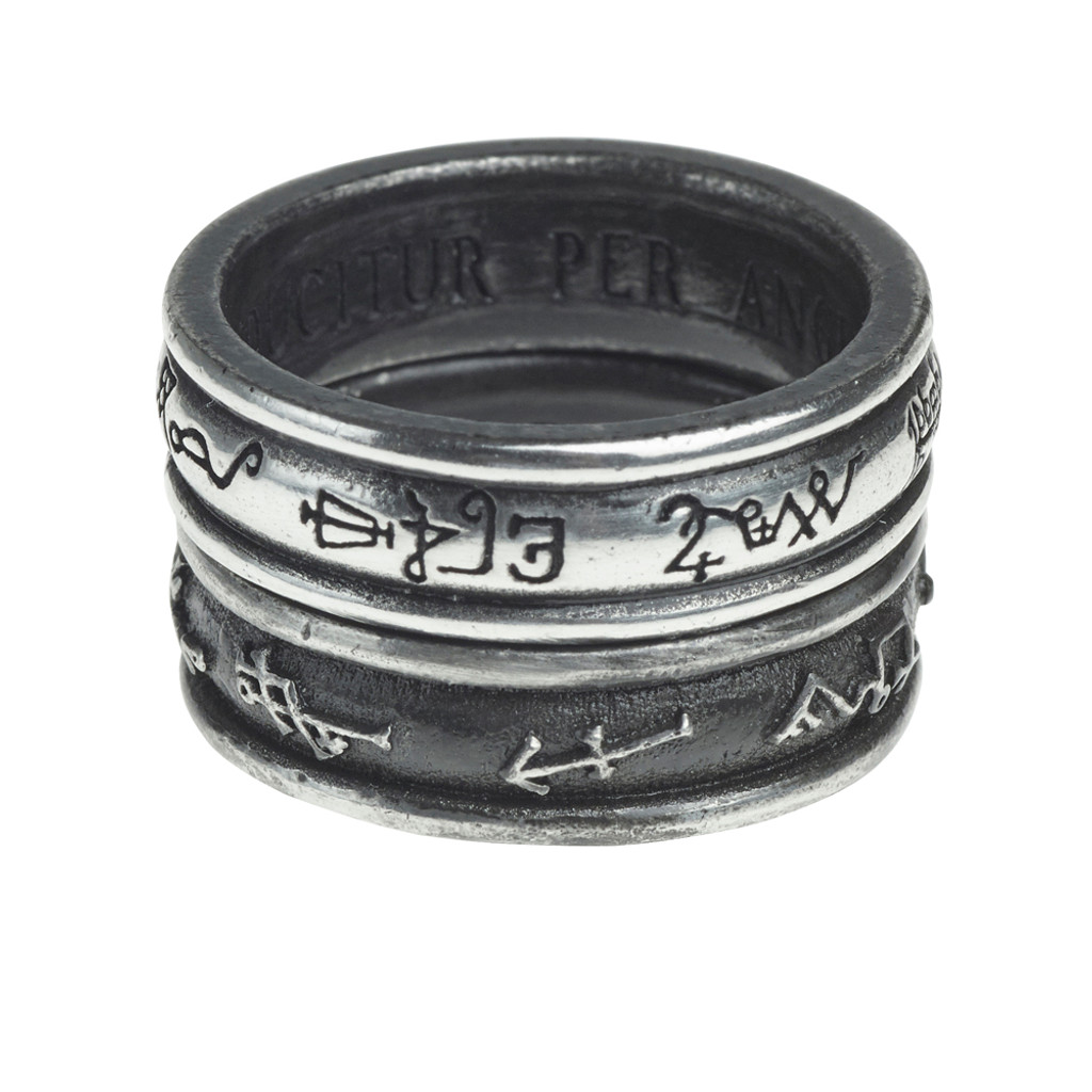 R212 - Demon Black & Angel White Ring