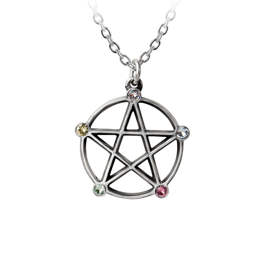 P786 - Wiccan Elemental Pentacle Necklace - Alchemy of England