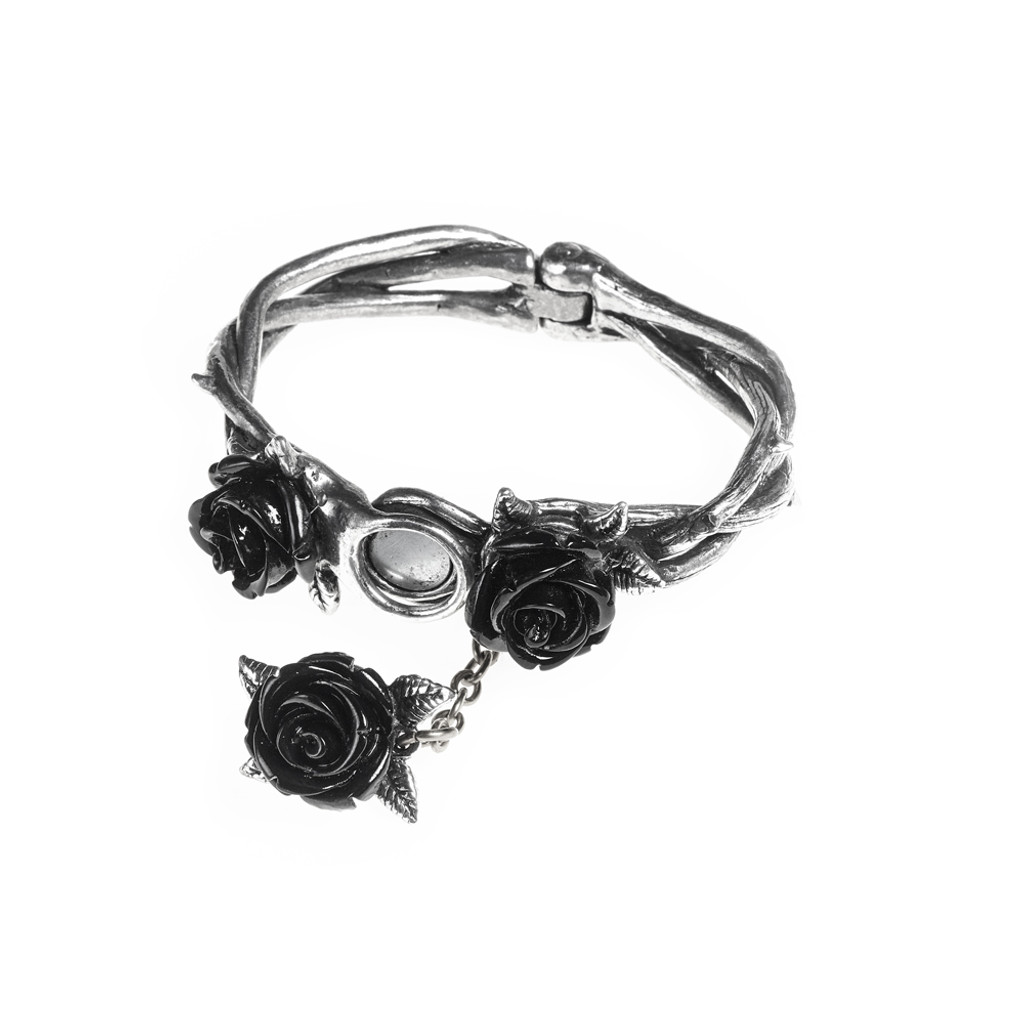 A125 - Wild Black Rose Bracelet