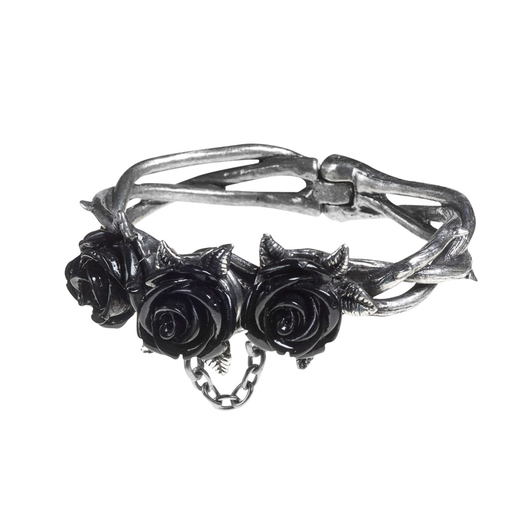 A125 - Wild Black Rose Bracelet