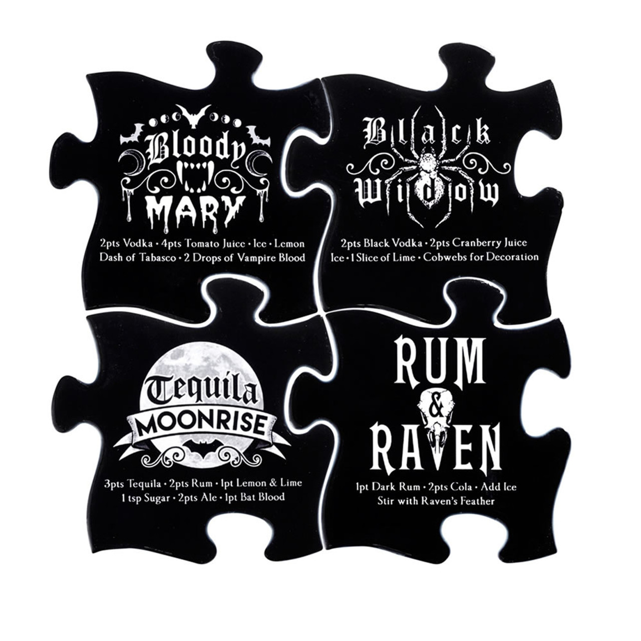 Spooky Cocktail Coaster Set