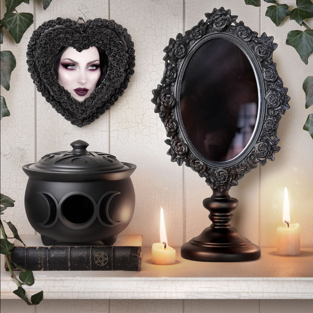 Alchemy Gothic Black Rose Dressing Table Mirror