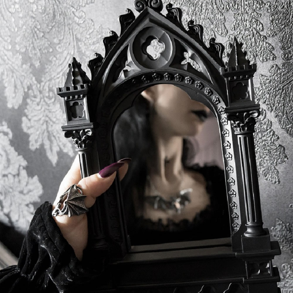 ALCHEMY GOTHIC: 魂の鏡 MIRROR OF THE SOUL Alchemy Gothic Home Decor - Raven's Gate - Black Hand Mirror