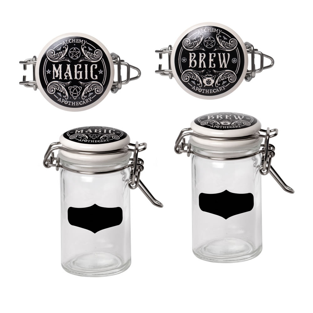 Witch's Spice Rack Storage Jars | Gothic Kitchenware | Alchemy