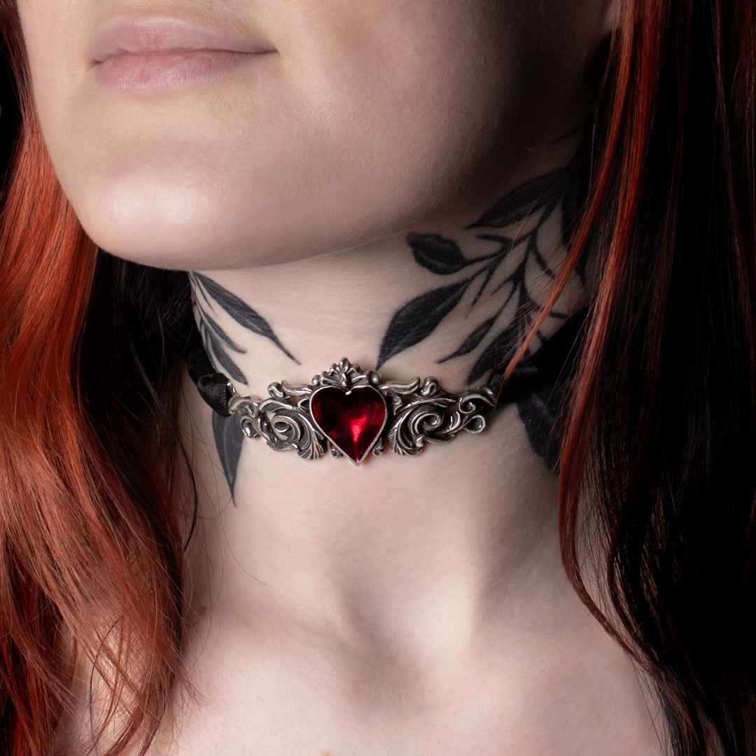 服/ファッション ALCHEMY GOTHIC: ARACHNATHEA LACE CHOKER Wide Black Lace Choker Boho Crochet Adjustable Necklace Gothic