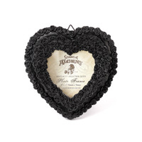 SA21 - Small Black Rose Heart Photo Frame