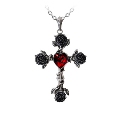 Alchemy England Black Rosifix Necklace
