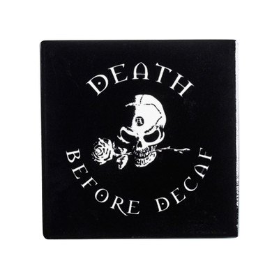 Alchemy England Death Before Decaf Coaster