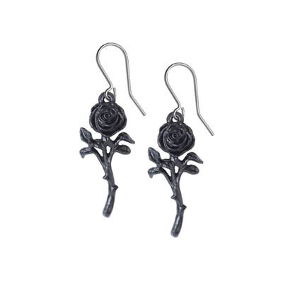 Alchemy England The Romance of the Black Rose Earrings