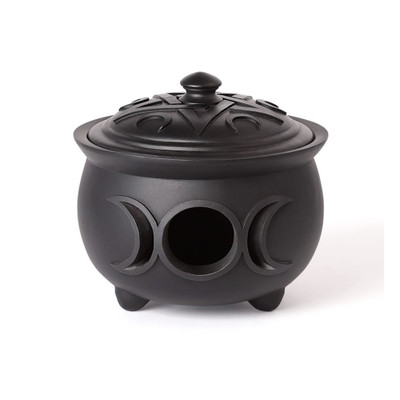 Alchemy England Triple Moon Cauldron Trinket & Jewelry Pot