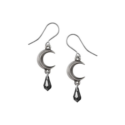 Alchemy England Tears of the Moon Black Earrings