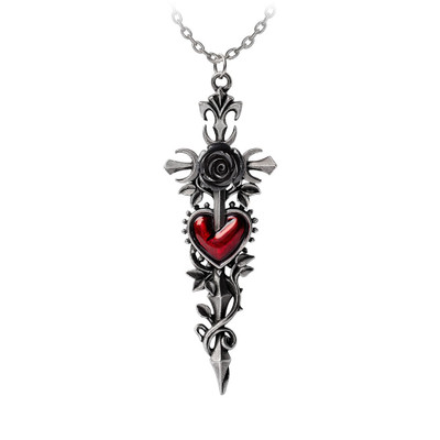 Alchemy England Cross of the Dark Kiss Necklace