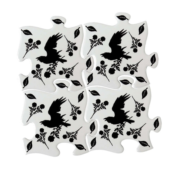 Alchemy England Black Raven & Rose Coaster Set Alchemy England Black Raven & Rose Coaster Set