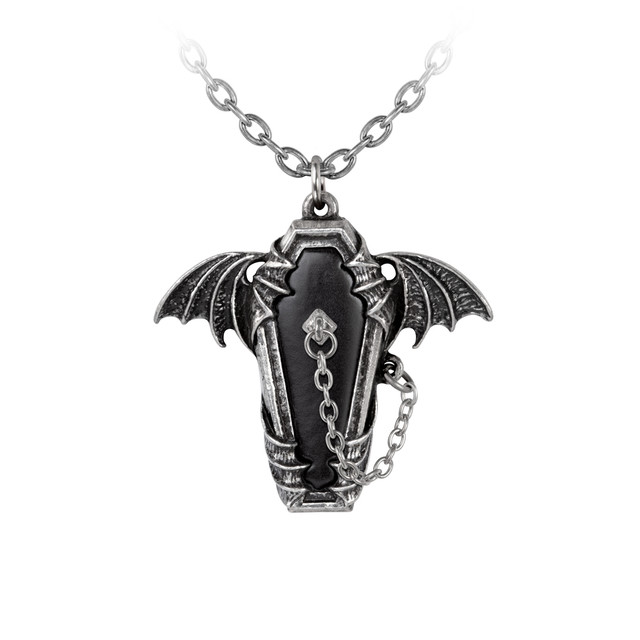 Alchemy Gothic Churchyard Pendant Necklace Pewter Ivy Leaves