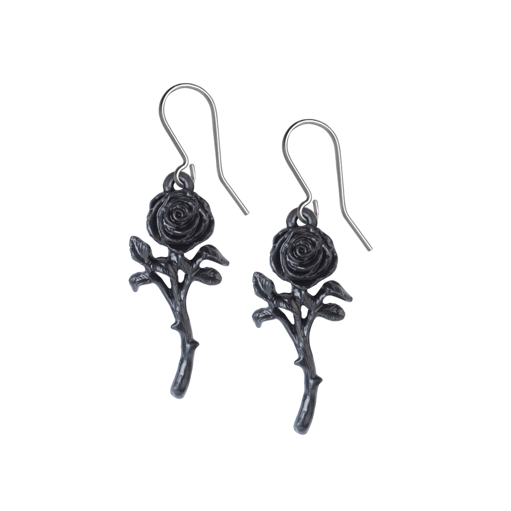 E421 - The Romance of the Black Rose Earrings - Alchemy of England