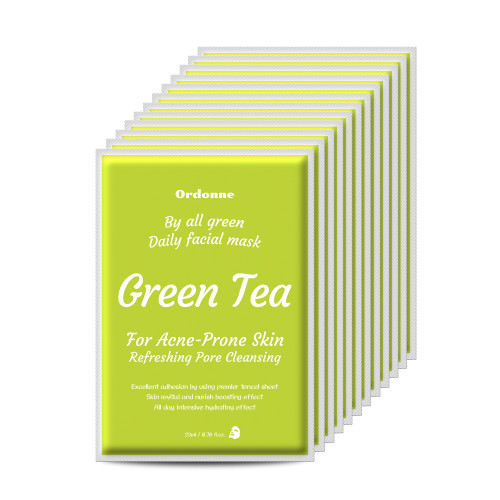 Ordonne By All Green Daily Facial TENCEL Sheet Mask 12EA - Green Tea