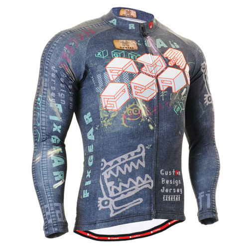 FIXGEAR CS-1501 Men's Cycling Jersey long sleeve front view