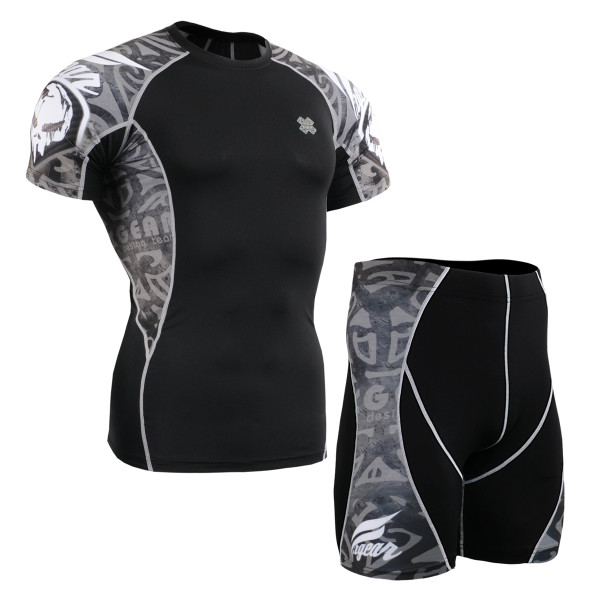 FIXGEAR C2S/P2S-B43 Compression Short Sleeve Shirts/Shorts Set