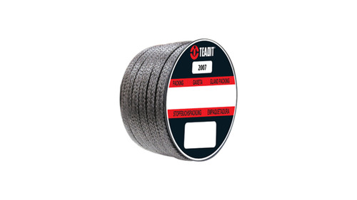 Teadit Style 2007 Braided Packing, Expanded PTFE, Graphite Packing,  Width: 3/8 (0.375) Inches (9.525mm), Quantity by Weight: 10 lb. (4.5Kg.) Spool, Part Number: 2007.375x10