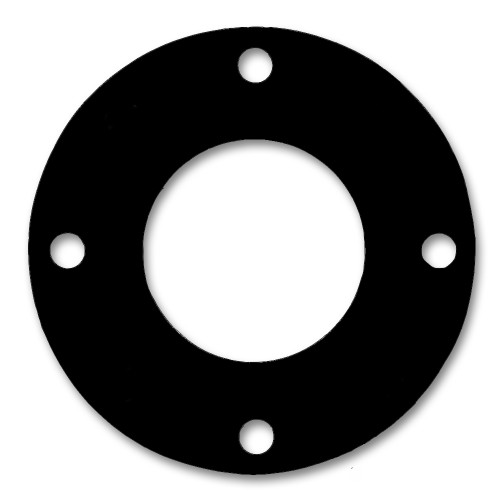 NSF-61 Certified EPDM, Full Face Gasket, Pipe Size: 1(1) Inches (2.54Cm), Thickness: 1/16(0.062) Inches (1.5748mm), Pressure Tolerance: 300psi, Inner Diameter: 1 5/16(1.3125)Inches (3.33375Cm), Outer Diameter: 4 7/8(4.875)Inches (12.3825Cm), With 4 - 3/4(0.75) (1.905Cm) Bolt Holes, Part Number: CFF384-04.100.062.300