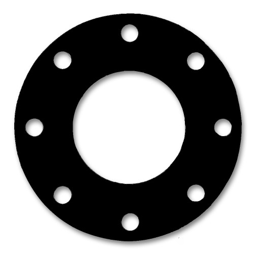 NSF-61 Certified EPDM, Full Face Gasket, Pipe Size: 2(2) Inches (5.08Cm), Thickness: 1/16(0.062) Inches (1.5748mm), Pressure Tolerance: 300psi, Inner Diameter: 2 3/8(2.375)Inches (6.0325Cm), Outer Diameter: 6 1/2(6.5)Inches (16.51Cm), With 8 - 7/8(0.875) (2.2225Cm) Bolt Holes, Part Number: CFF384-04.200.062.300